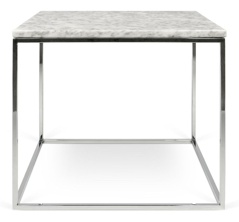 Temahome Gleam Side table - White marble, chrome frame