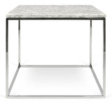 Temahome Gleam Side table - White marble, chrome frame