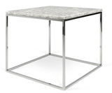 Temahome Gleam Side table - White marble, chrome frame