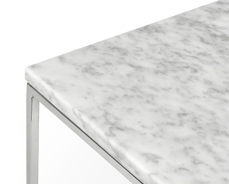 Temahome Gleam Side table - White marble, chrome frame