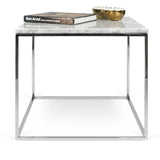 Temahome Gleam Side table - White marble, chrome frame