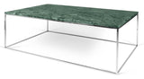 Temahome Gleam Coffee table - Green marble, chrome frame 120 cm