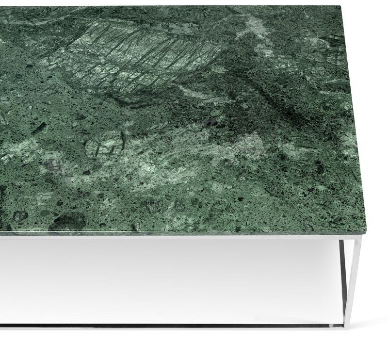 Temahome Gleam Coffee table - Green marble, chrome frame 120 cm