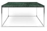 Temahome Gleam Coffee table - Green marble, chrome frame 75 cm