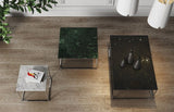 Temahome Gleam Coffee table - Green marble, chrome frame 75 cm