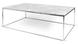 Temahome Gleam Coffee table - White marble, chrome frame 120 cm