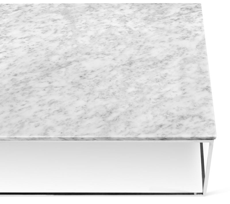 Temahome Gleam Coffee table - White marble, chrome frame 120 cm