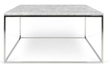 Temahome Gleam Coffee table - White marble, chrome frame 75 cm