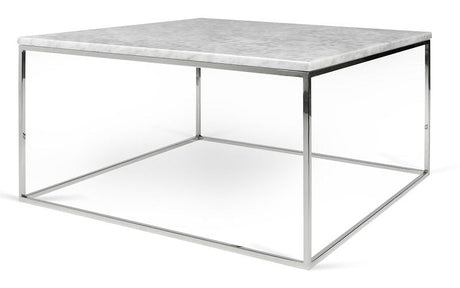 Temahome Gleam Coffee table - White marble, chrome frame 75 cm