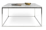 Temahome Gleam Coffee table - White marble, chrome frame 75 cm