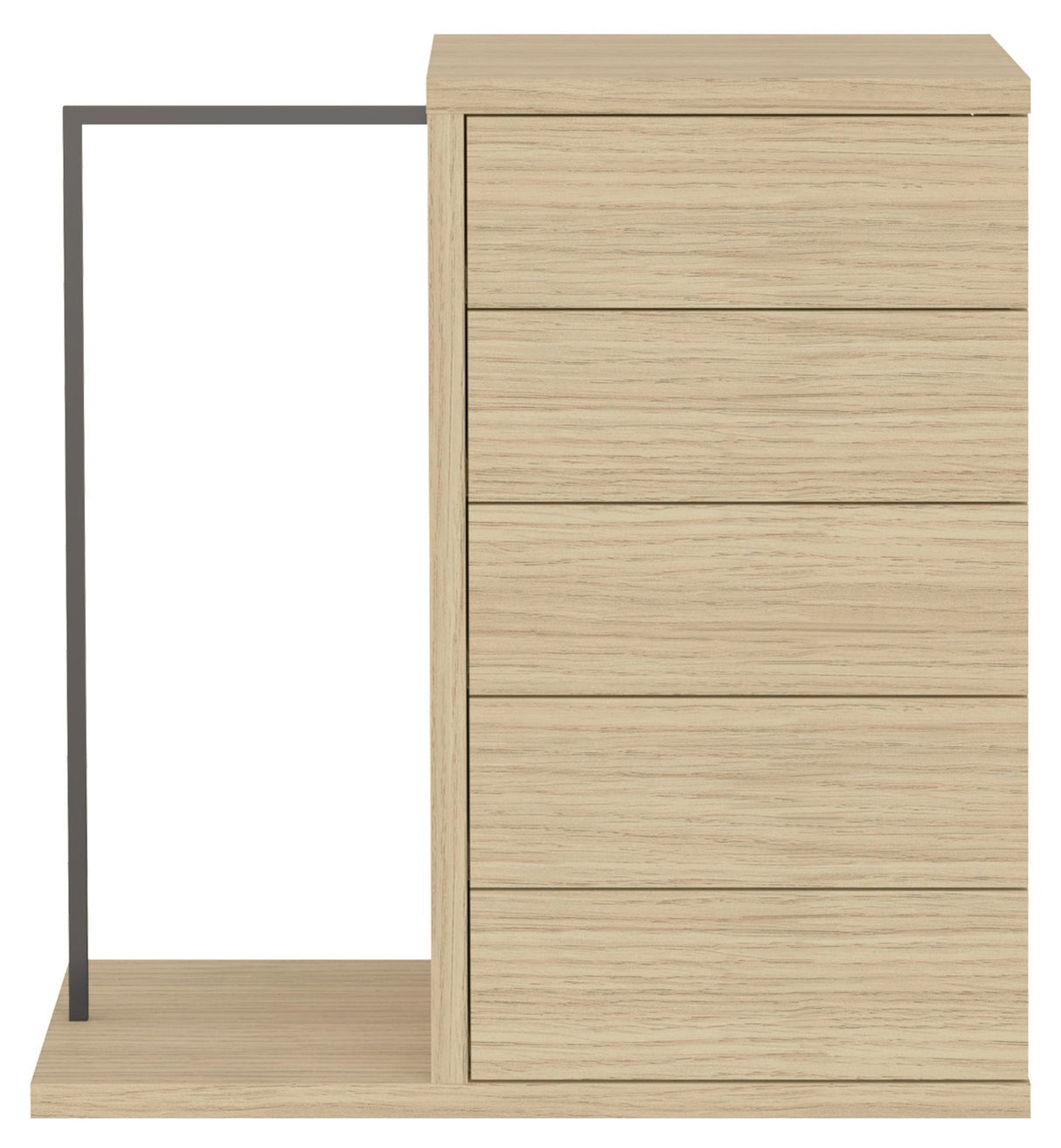 Hugo Chest w. 5 drawers and hangbar, Nature