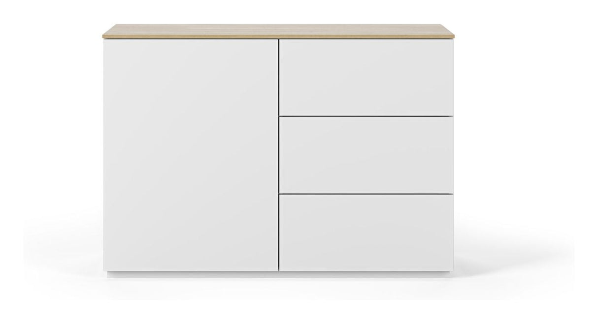 Join Sideboard, Mat white/Oak Top, 120x50x84