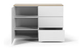 Join Sideboard, Mat white/Oak Top, 120x50x84