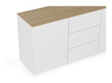 Join Sideboard with 2 doors and 3 drawers, Mat white/Oak Top, 180x50x84