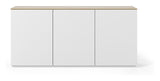 Join Sideboard w. 3 doors, Mat white/Oak Top, 180x50x84