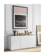 Join Sideboard w. 3 doors, Mat white/Oak Top, 180x50x84