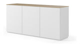 Join Sideboard w. 3 doors, Mat white/Oak Top, 180x50x84