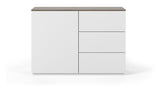 Join Sideboard, Mat white/Walnut Top, 120x50x84