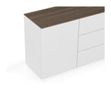 Join Sideboard, Mat white/Walnut Top, 120x50x84