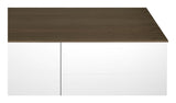 Join Sideboard with 2 doors and 3 drawers, Mat white/Walnut Top, 180x50x84