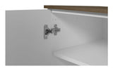 Join Sideboard with 2 doors and 3 drawers, Mat white/Walnut Top, 180x50x84