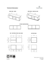 Join TV-Table with 2 doors and 2 drawers, Mat white, 180x50x57