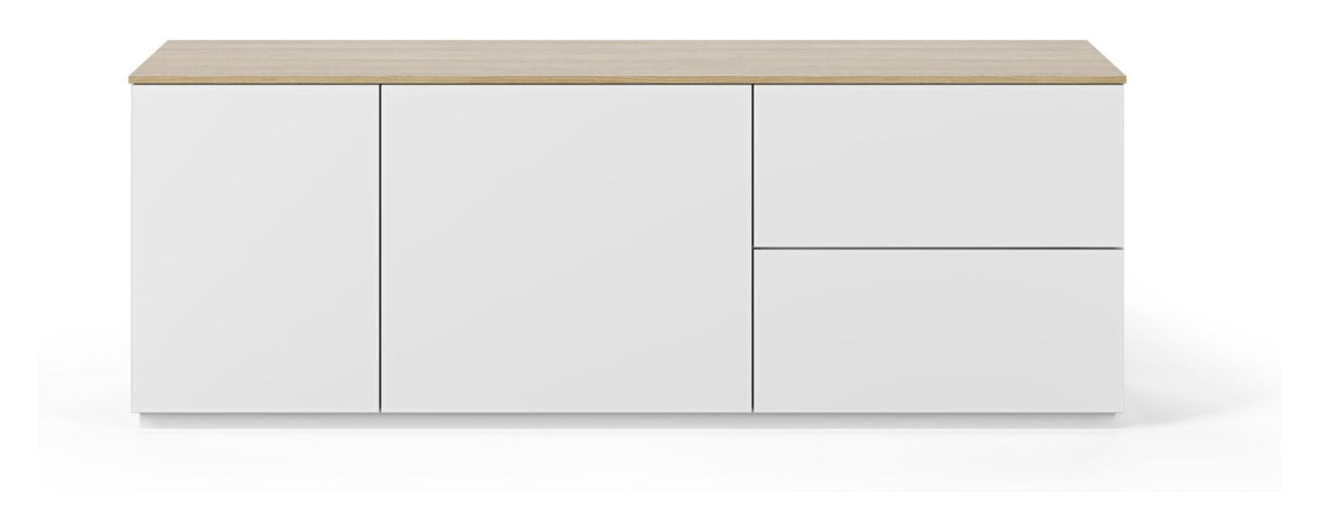 Join TV Table, Mat white/Oak Top, 160x50x57