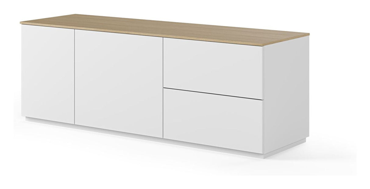 Join TV Table, Mat white/Oak Top, 160x50x57