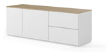 Join TV Table, Mat white/Oak Top, 160x50x57