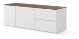 Join TV-Table, Mat white/Walnut Top, 160x50x57