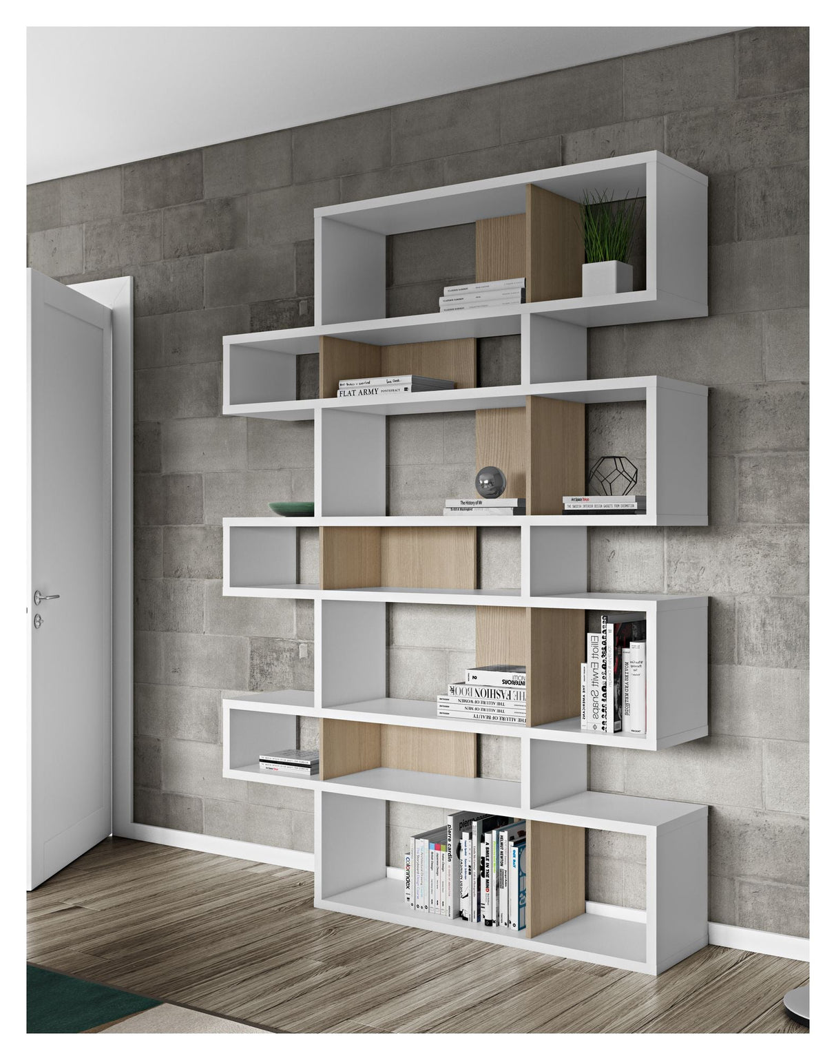 Temahome London 003 Shelf, Mat white/Oak veneer, H220