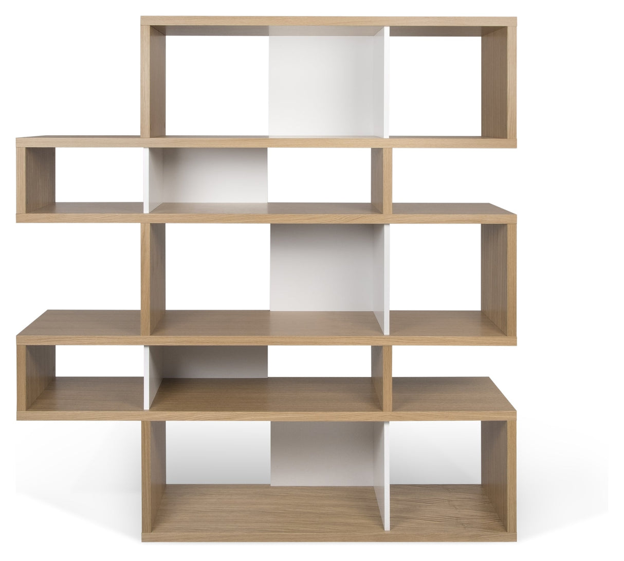 London Double Bookshelf, Oak veneer/Matte white