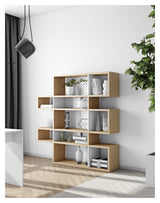 London Double Bookshelf, Oak veneer/Matte white