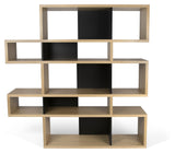 London Double Bookshelf, Oak veneer/Matte black