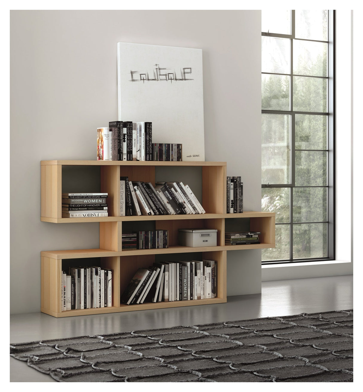 London Simple Bookshelf, Oak veneer