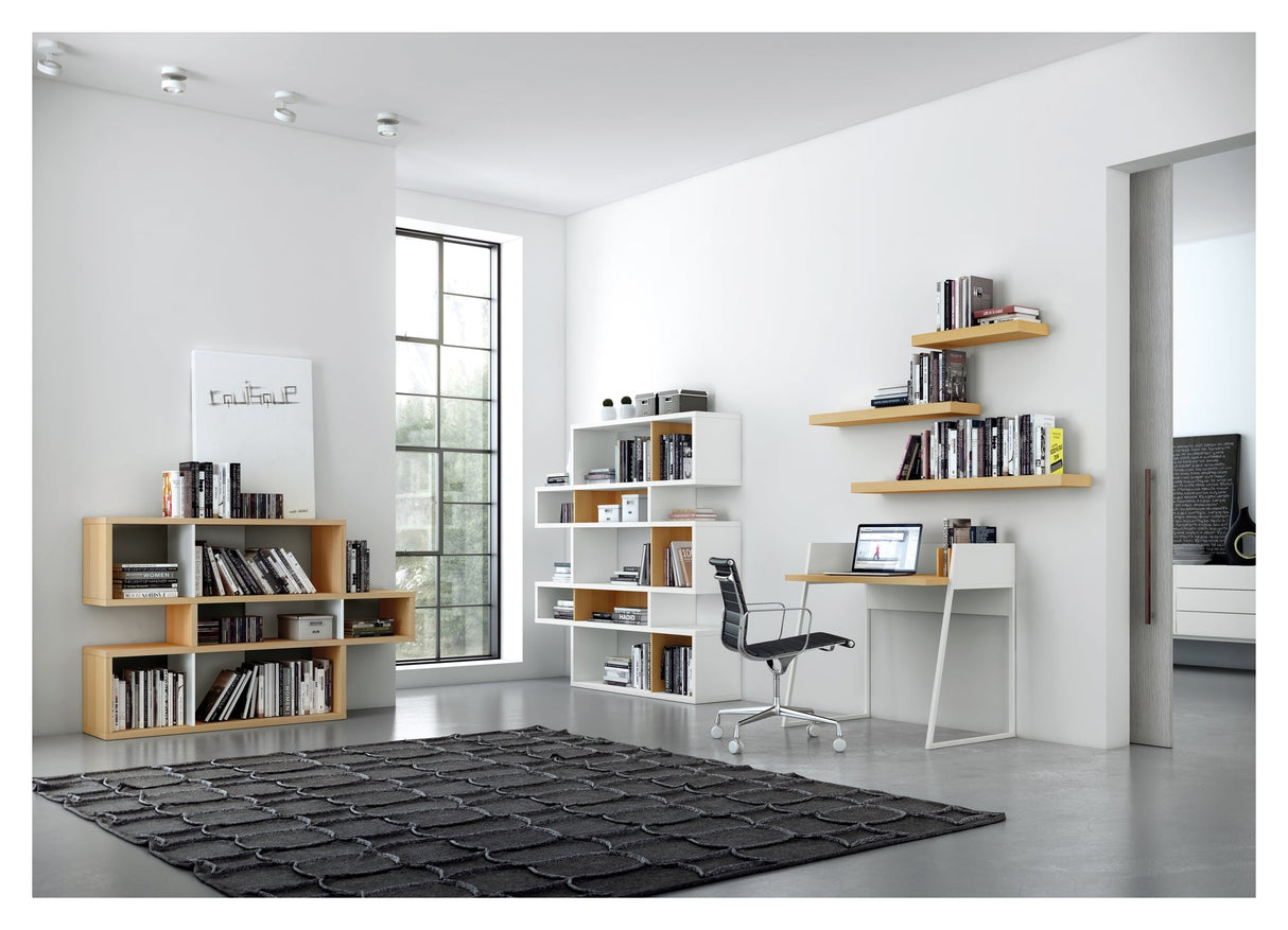 London Simple Bookshelf, Oak veneer/Matte white