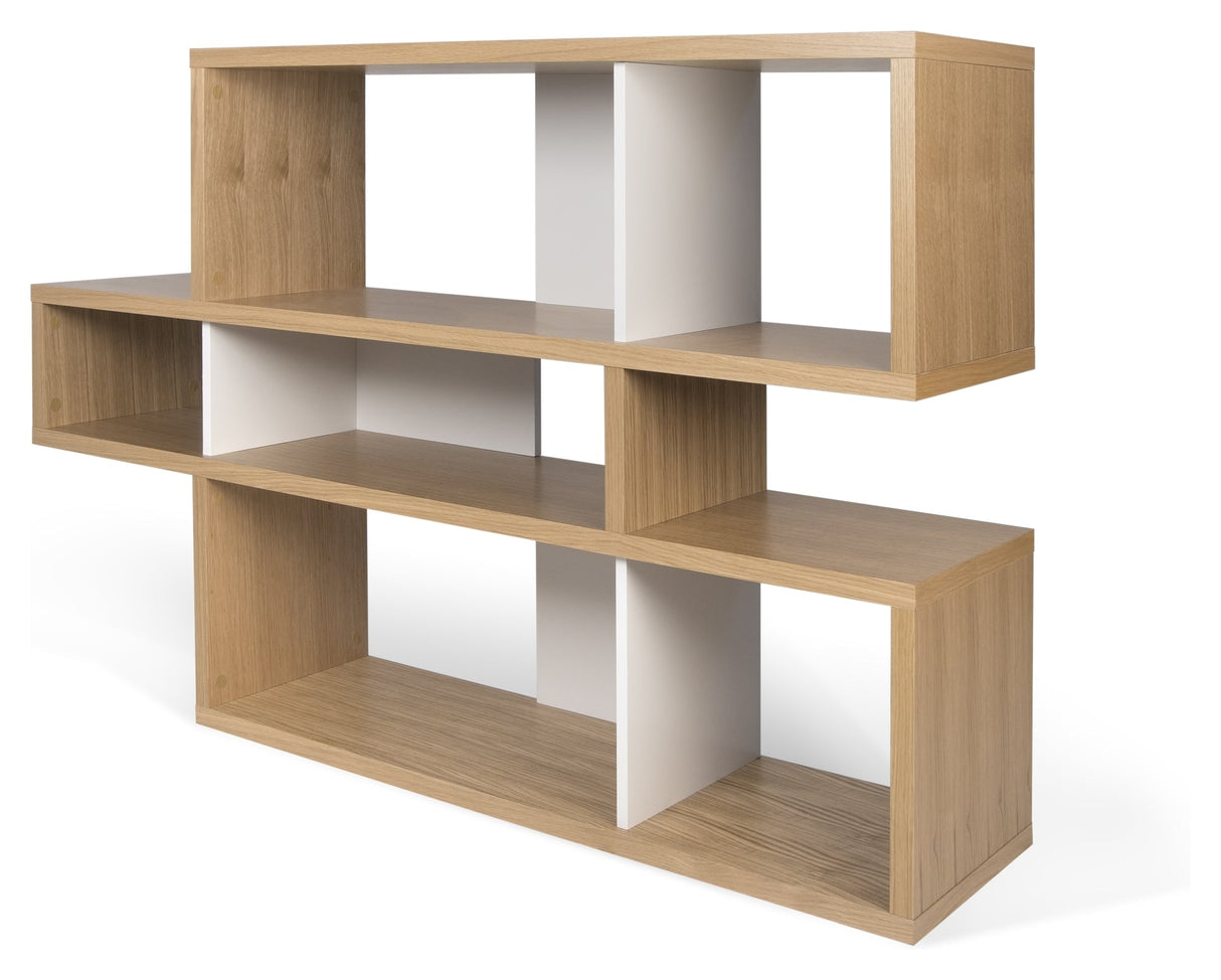 London Simple Bookshelf, Oak veneer/Matte white