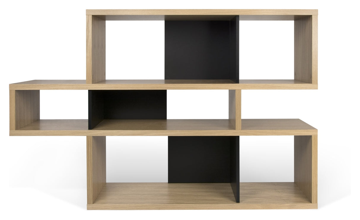 London Simple Bookshelf, Oak veneer/Matte black