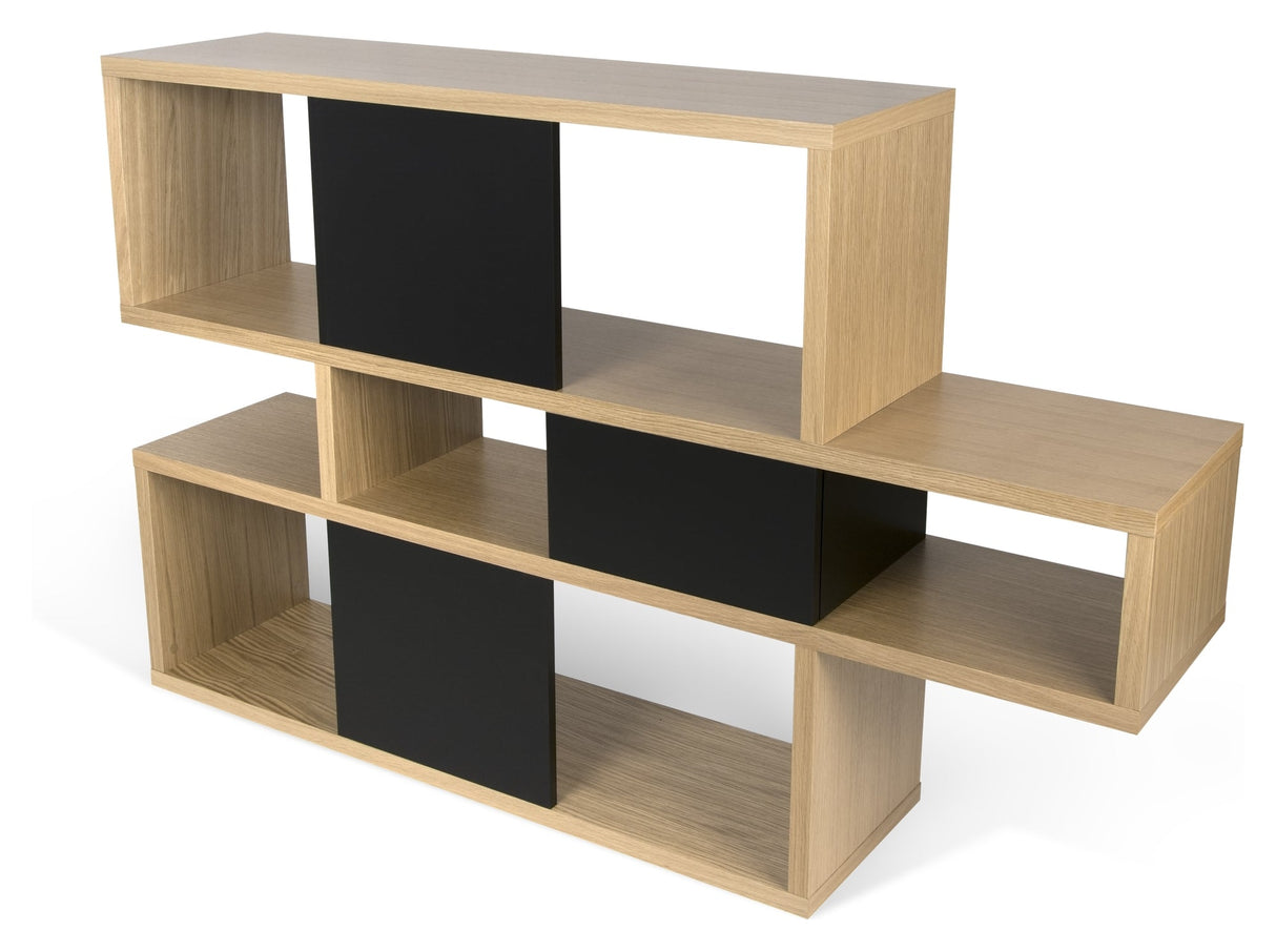 London Simple Bookshelf, Oak veneer/Matte black