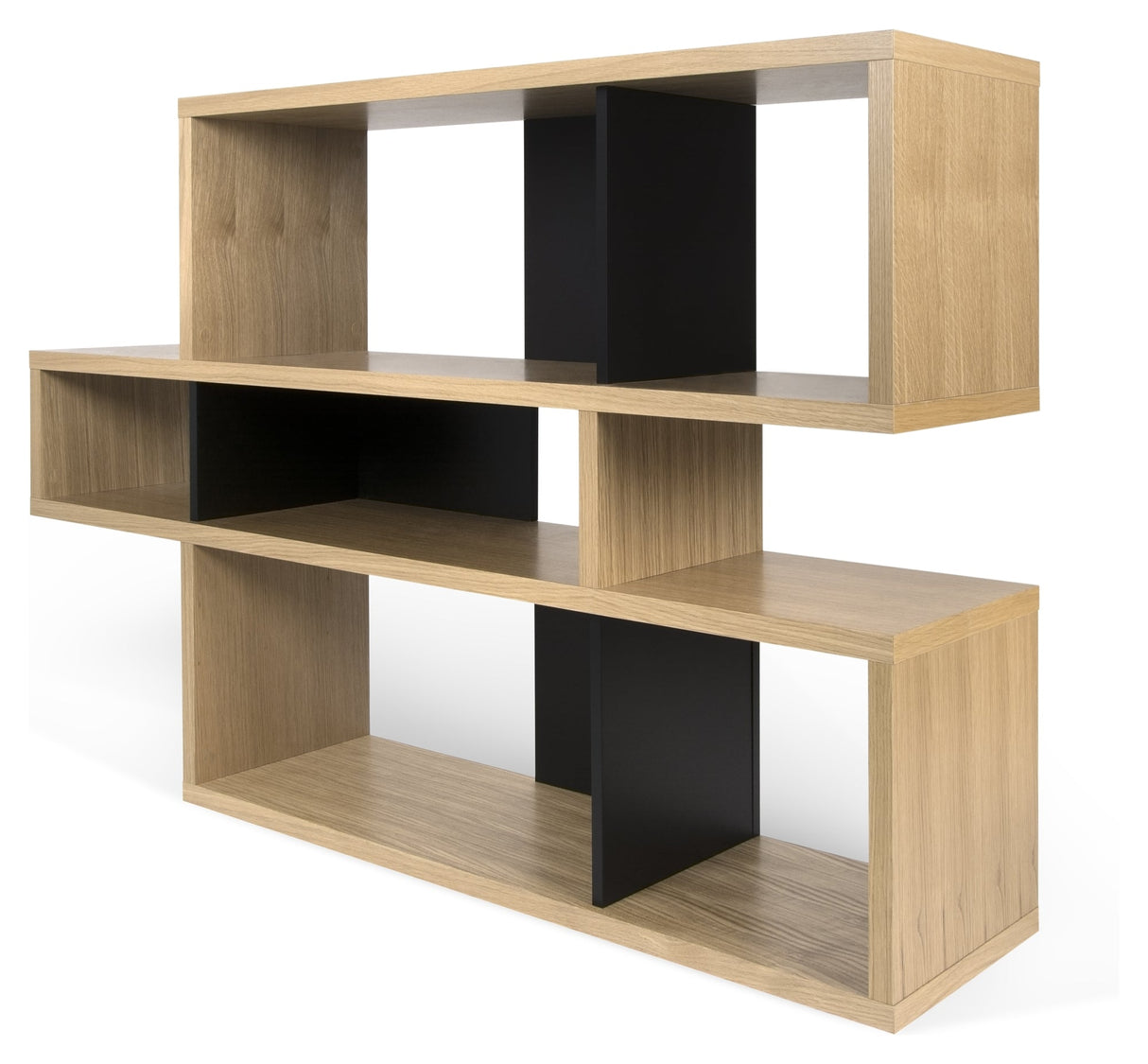 London Simple Bookshelf, Oak veneer/Matte black