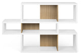 London Simple Bookshelf, Matte white/Oak veneer