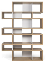 London Triple Bookshelf, Oak veneer/Matte white