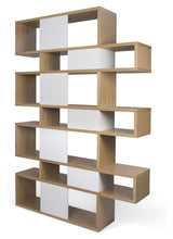 London Triple Bookshelf, Oak veneer/Matte white