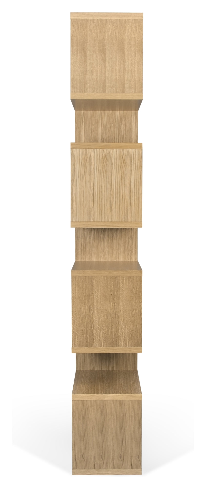 London Triple Bookshelf, Oak veneer/Matte white