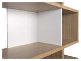 London Triple Bookshelf, Oak veneer/Matte white