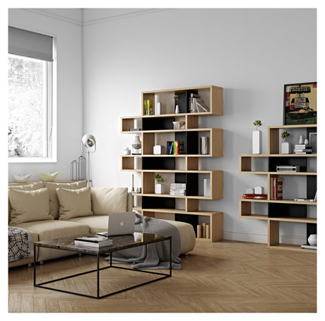 London Triple Bookshelf, Walnut Define/Matte Black