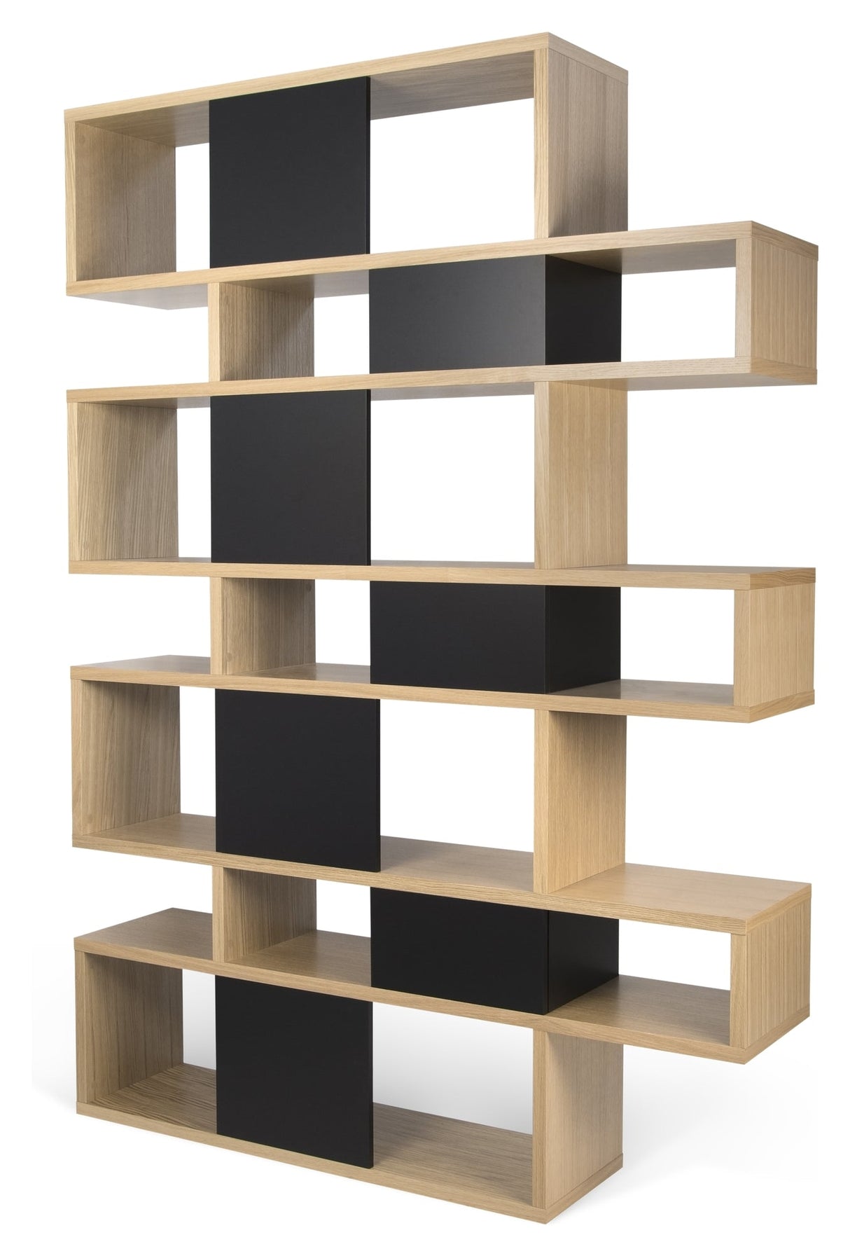 London Triple Bookshelf, Walnut Define/Matte Black