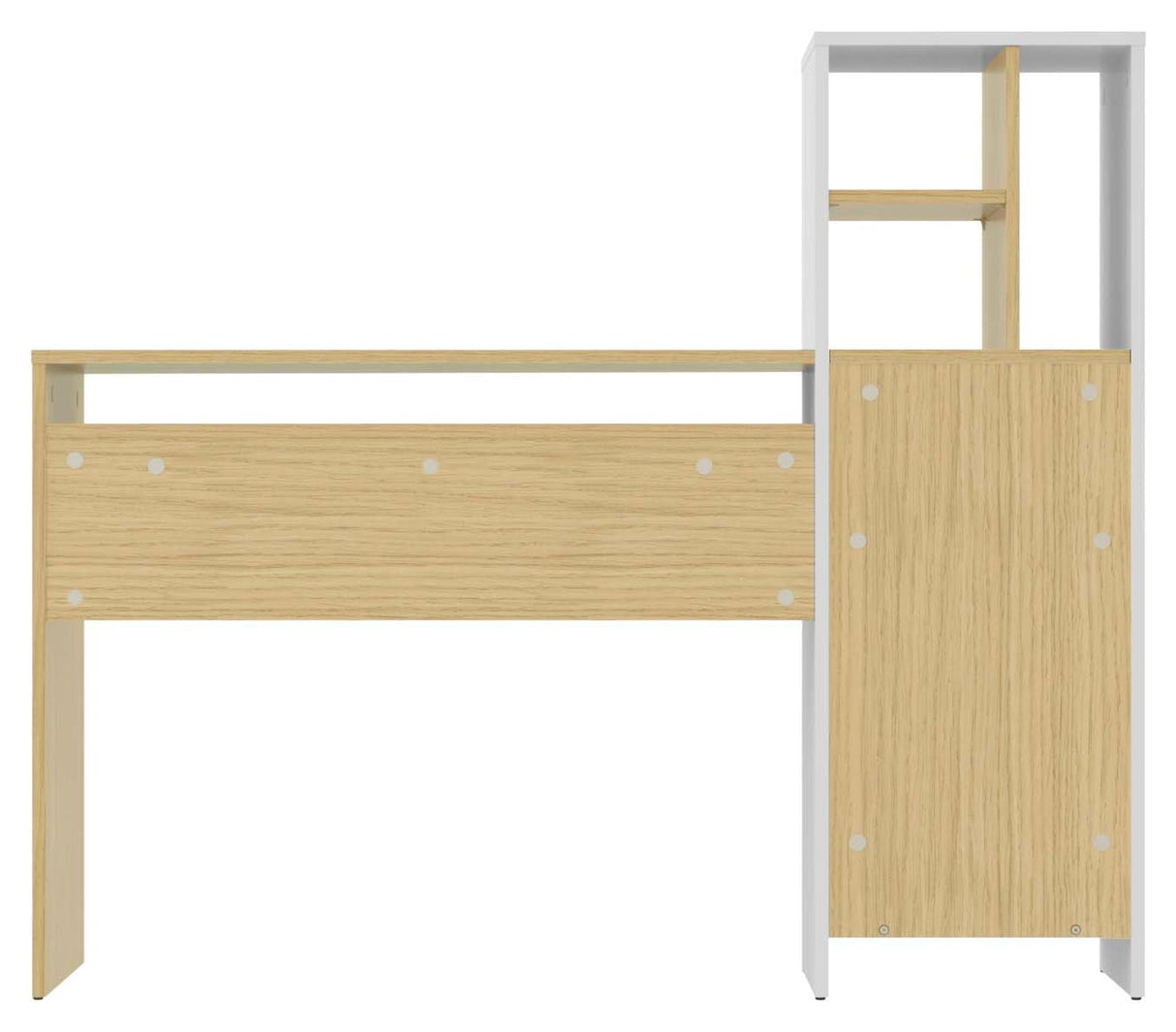 Mitch Desk with storage, White/Nature