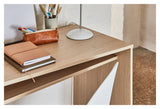 Mitch Desk with storage, White/Nature