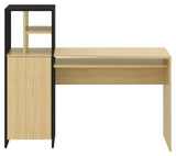 Mitch Desk with storage, Black/Nature